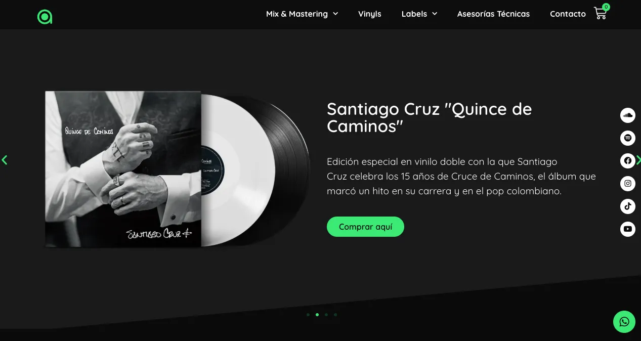 Sitio web de productora de música